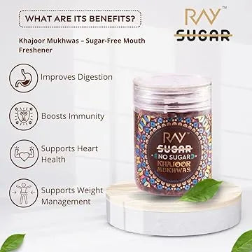 Khajoor Mishran Mukhwaas - 100% No Added Sugar Mouth Freshener - Made with Pure Dates & Sweetened with Stevia - 120gm