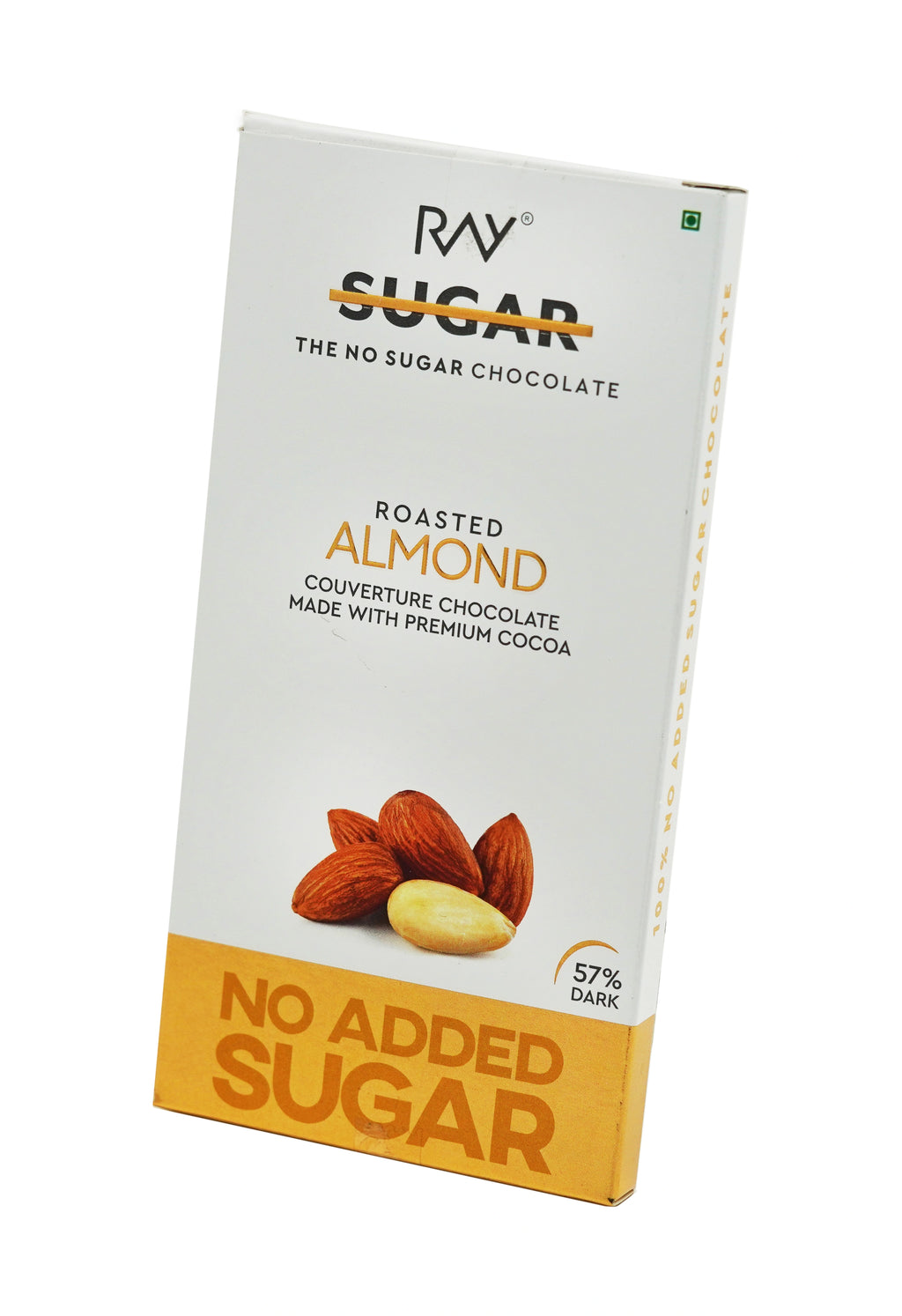 Roasted Almond Couverture- 100% Vegan - No Added Sugar - 90gm