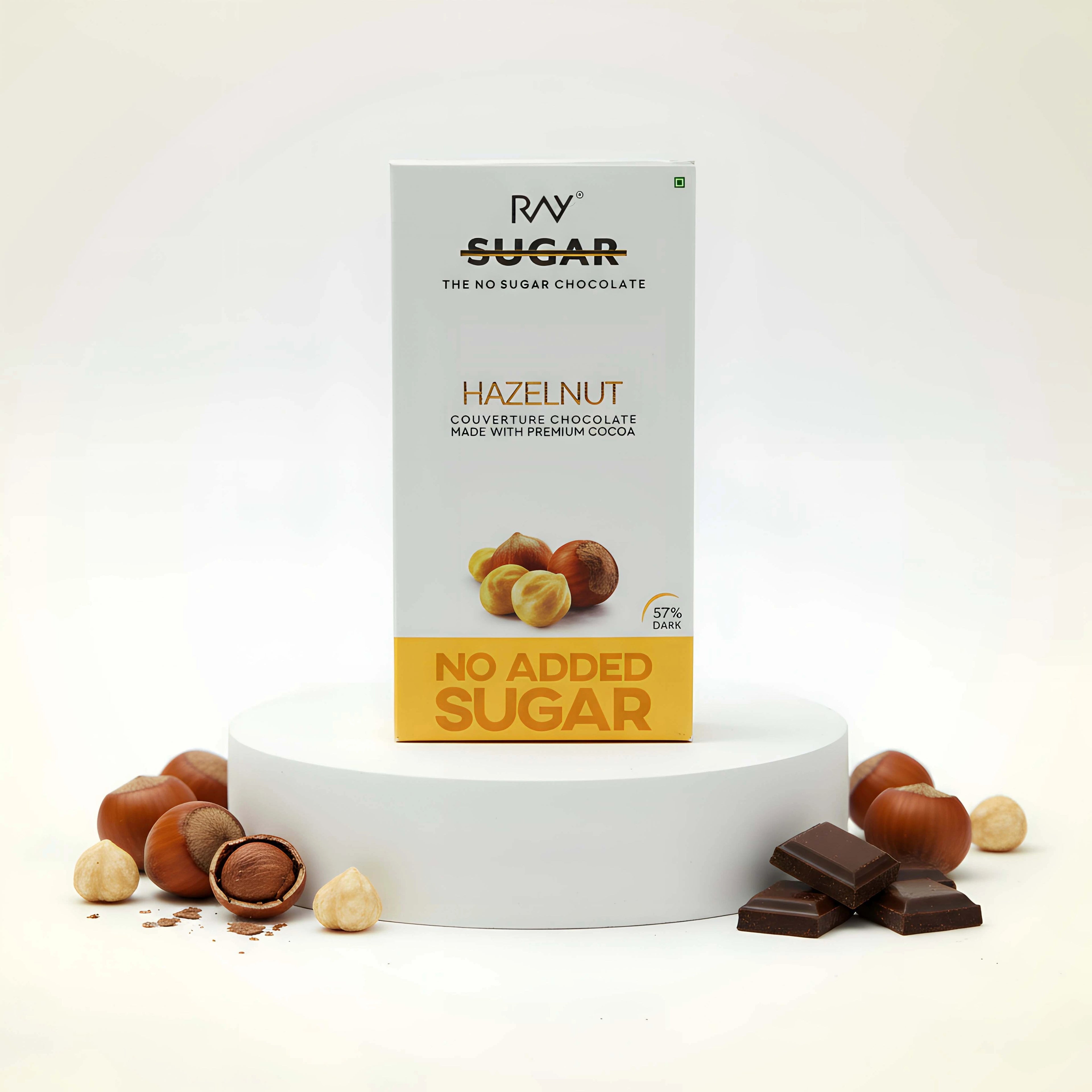 Hazelnut Chocolate Couverture - Antioxidant-Rich and No Artificial Additives - 90gm
