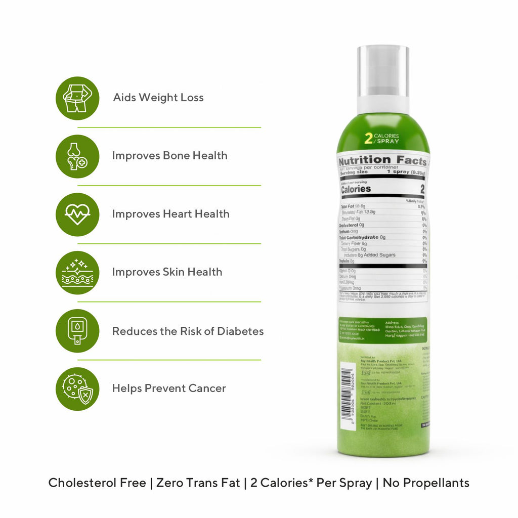Extra Virgin Avacado Oil Cooking Spray (200ml) - 100% Pure and Natural - Low Calorie, Cholesterol Free, No Additives