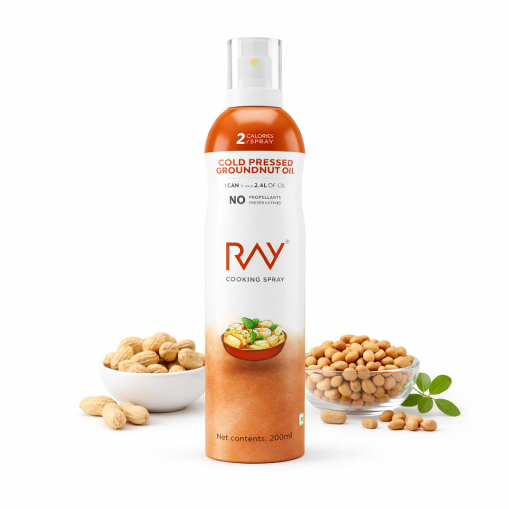 Cold Pressed Groundnut Oil Cooking Spray (200ml ) - Low Calorie, Cholesterol Free, No Additives