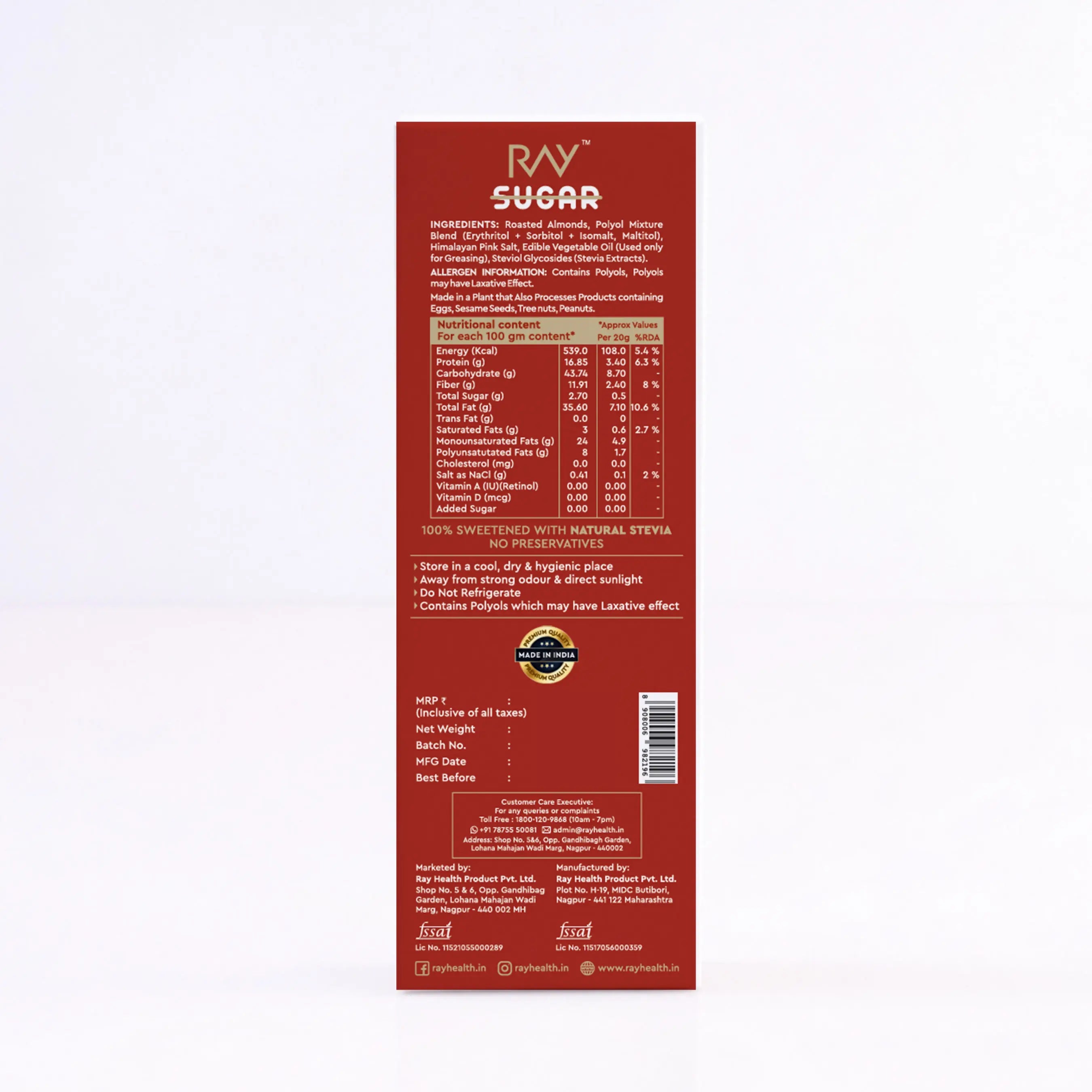 Almond Cracker - 100% No Sugar Chikki - 90gm