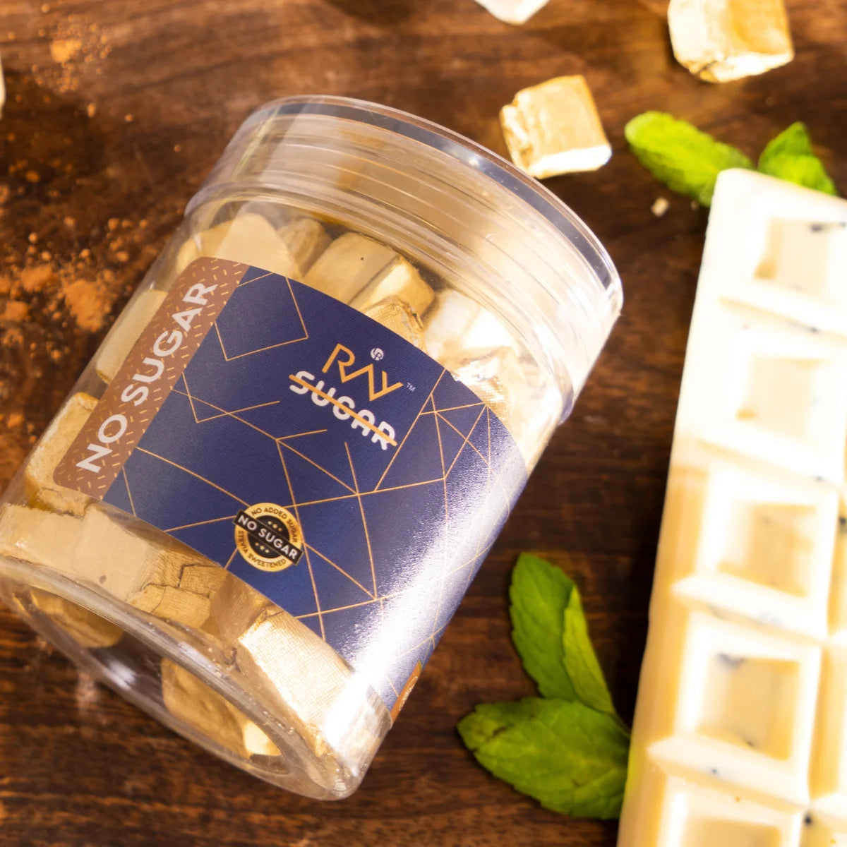 Belgian White Chocolate Crackle - 100% No Sugar - 90gm