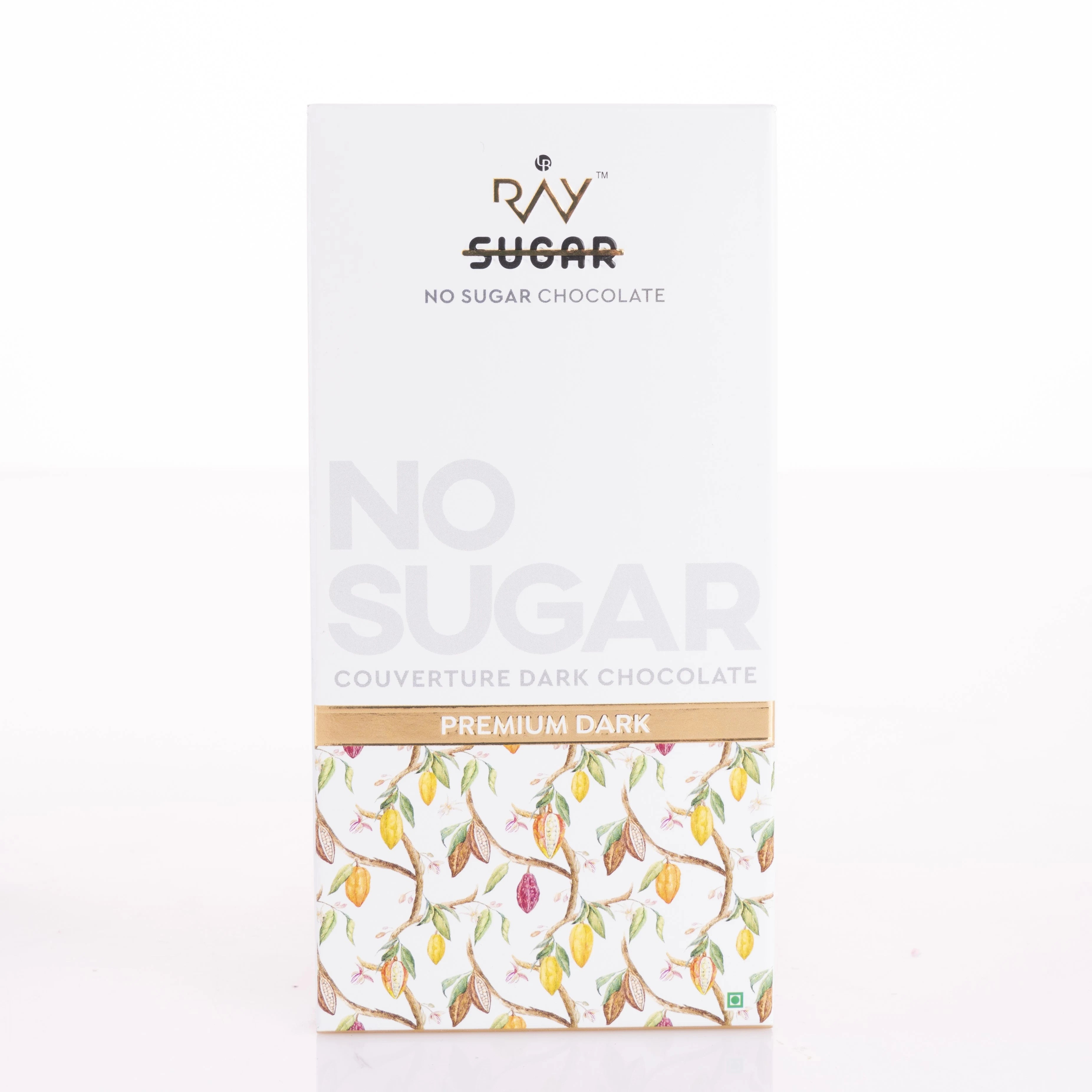Premium Couverture Dark Chocolate - 100% No Sugar  - 35 gm
