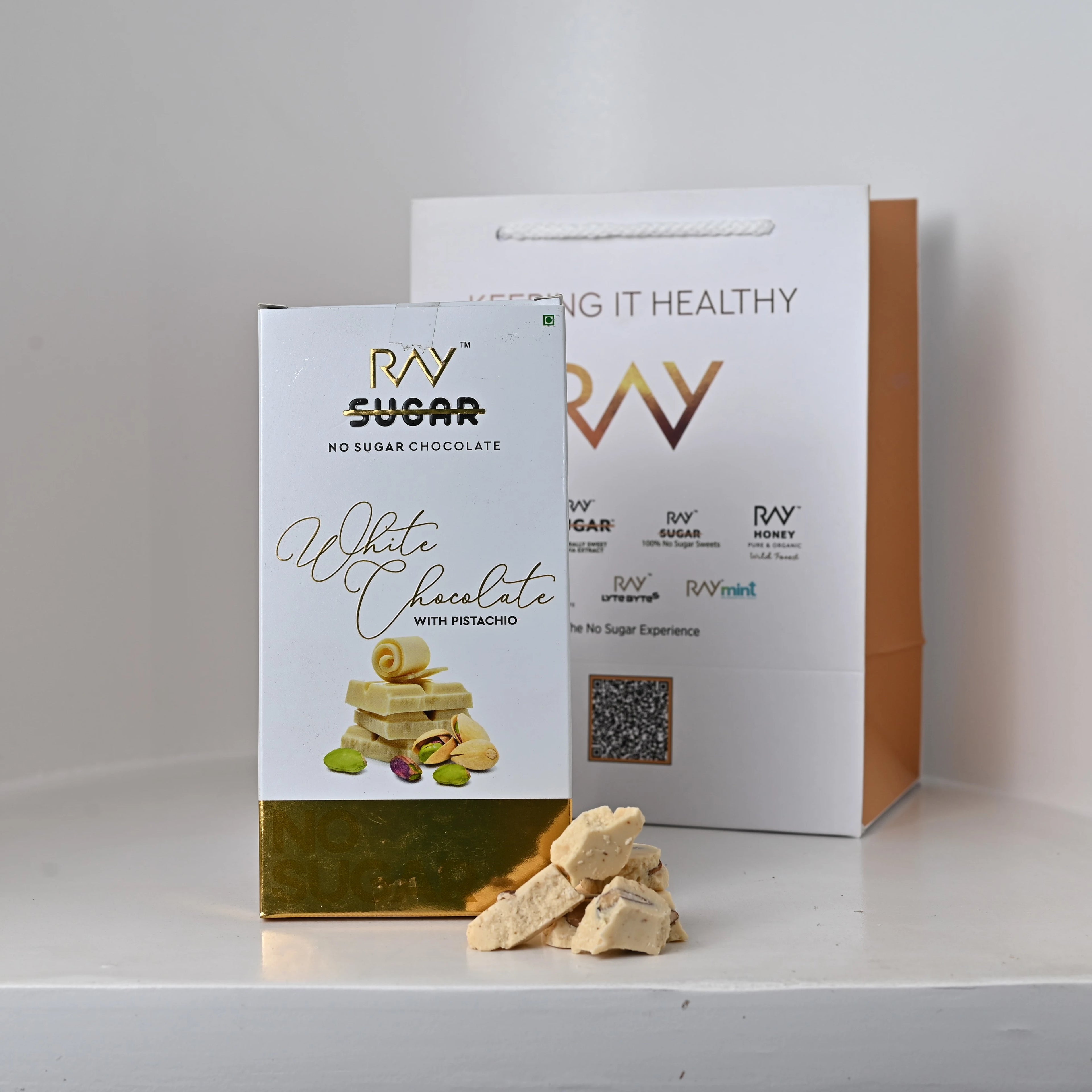 White Chocolate Pistachio - 100% No sugar - 80gm
