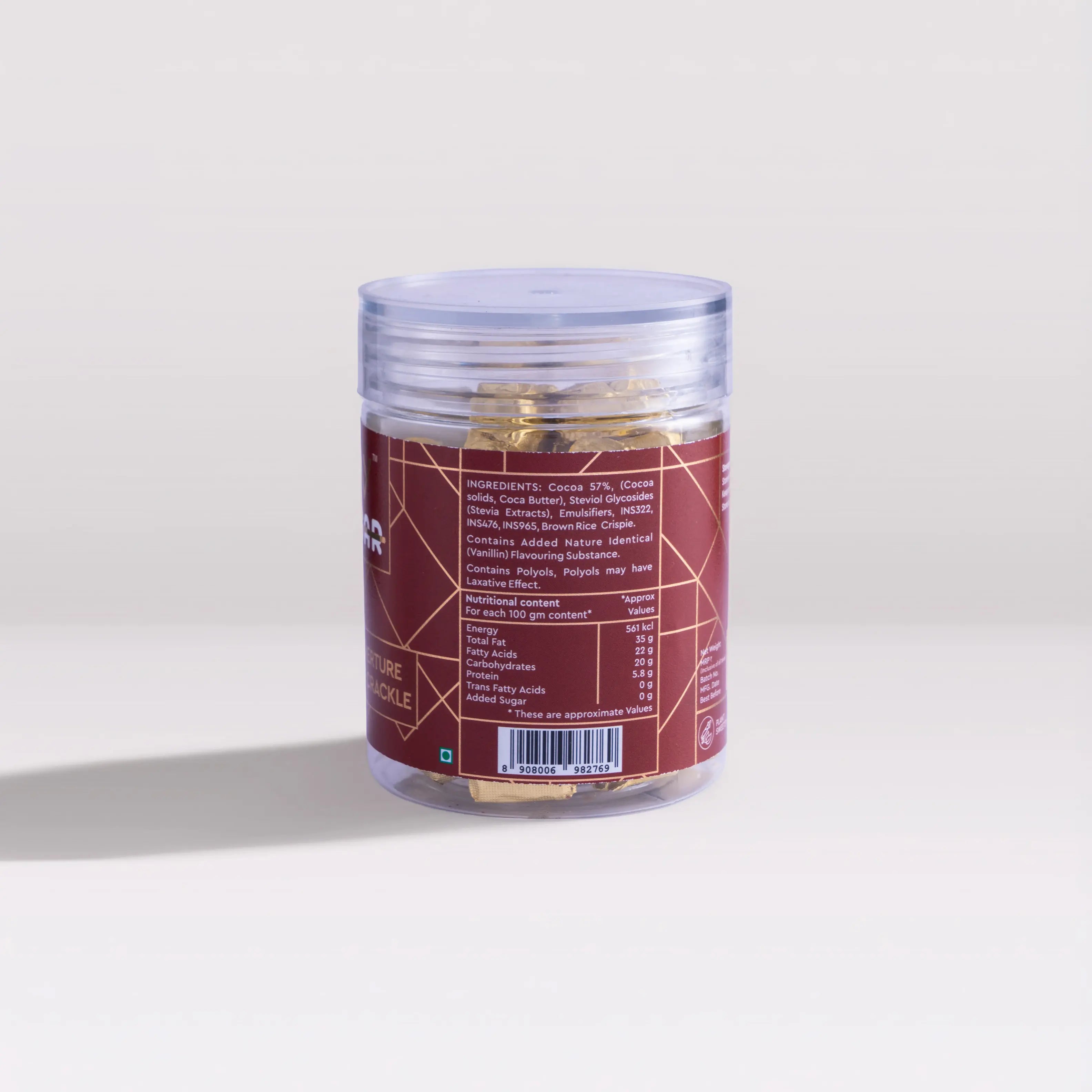 Dark Couverture Chocolate Crackle - 100% No Sugar - 100gm