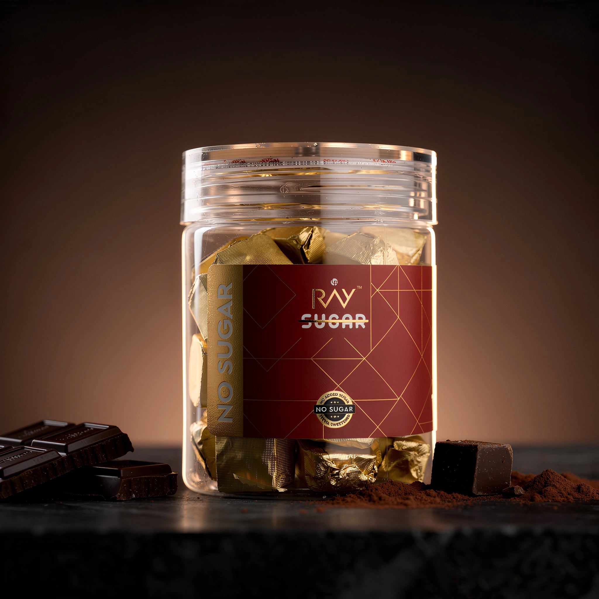 Dark Couverture Chocolate Crackle - 100% No Sugar - 100gm