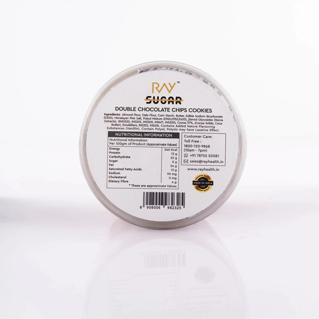 Double Chocolate Chips Cookies - Made with 100% No Maida & No Sugar - 140gm