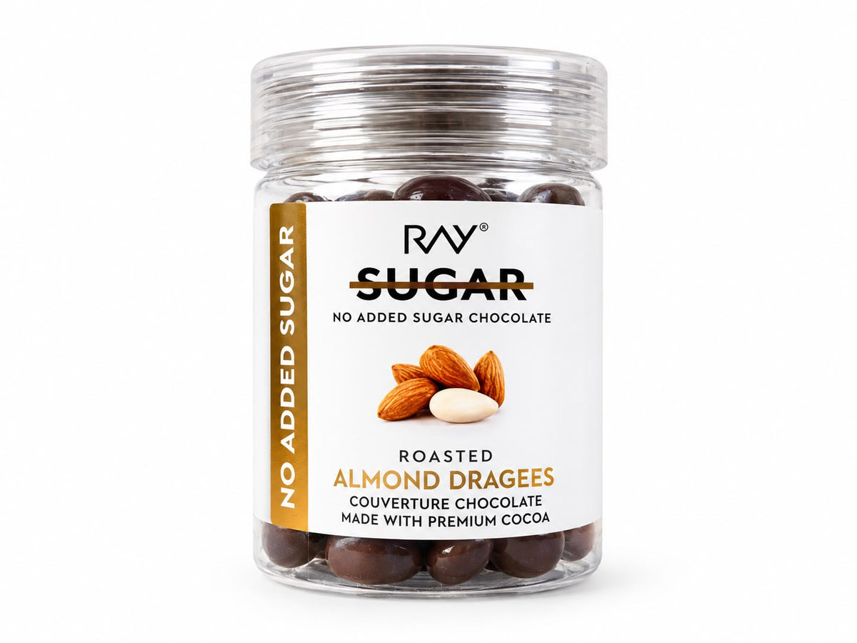 Roasted Almond Dark Chocolate Dragees  - No Added Sugar