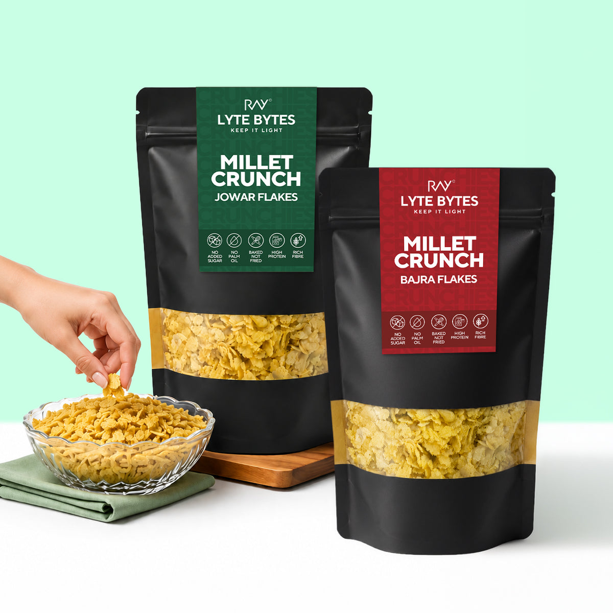 Millet Crunch Combo Pack – Bajra & Jowar Flakes