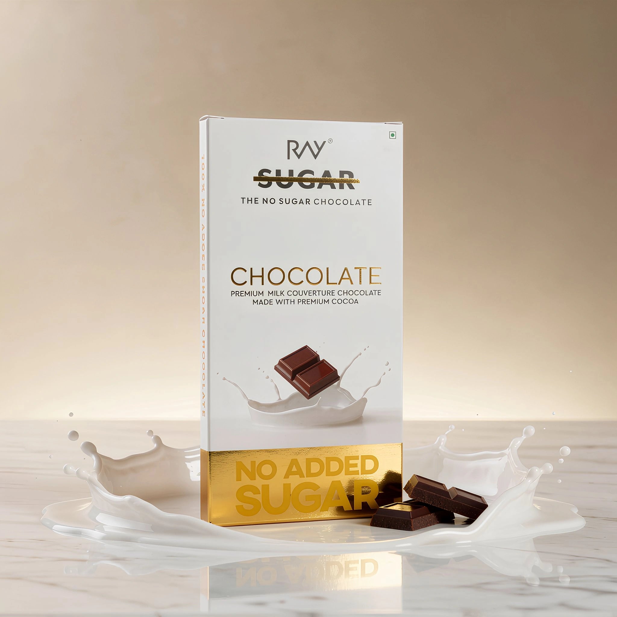Premium milk couverture chocolate - Made with Premium Cocoa & 100% No Added sugar - 80gm