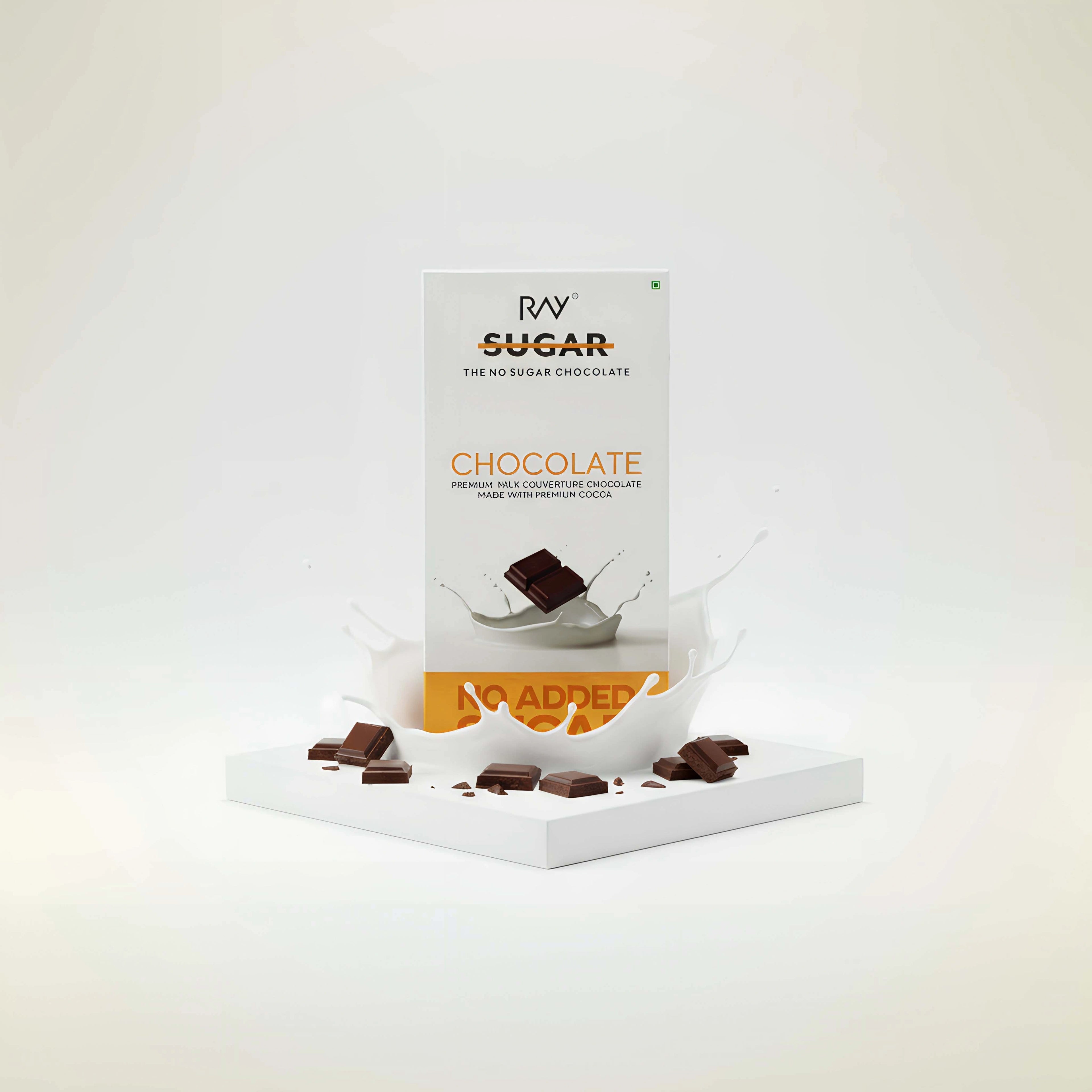 Premium milk couverture chocolate - Made with Premium Cocoa & 100% No sugar - 80gm