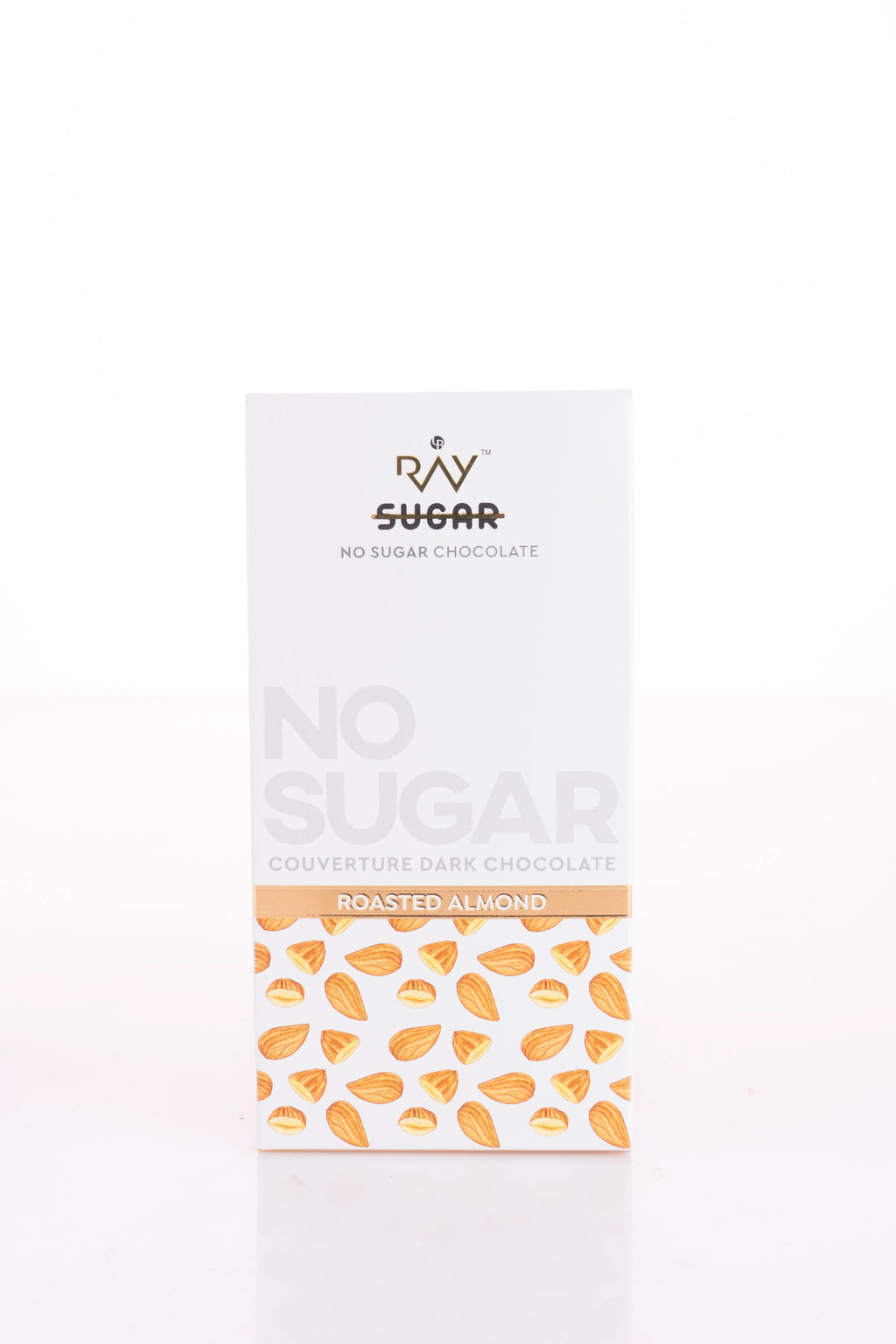 Roasted Almond Couverture Dark Chocolate - 100% Vegan - No Sugar - 40gm