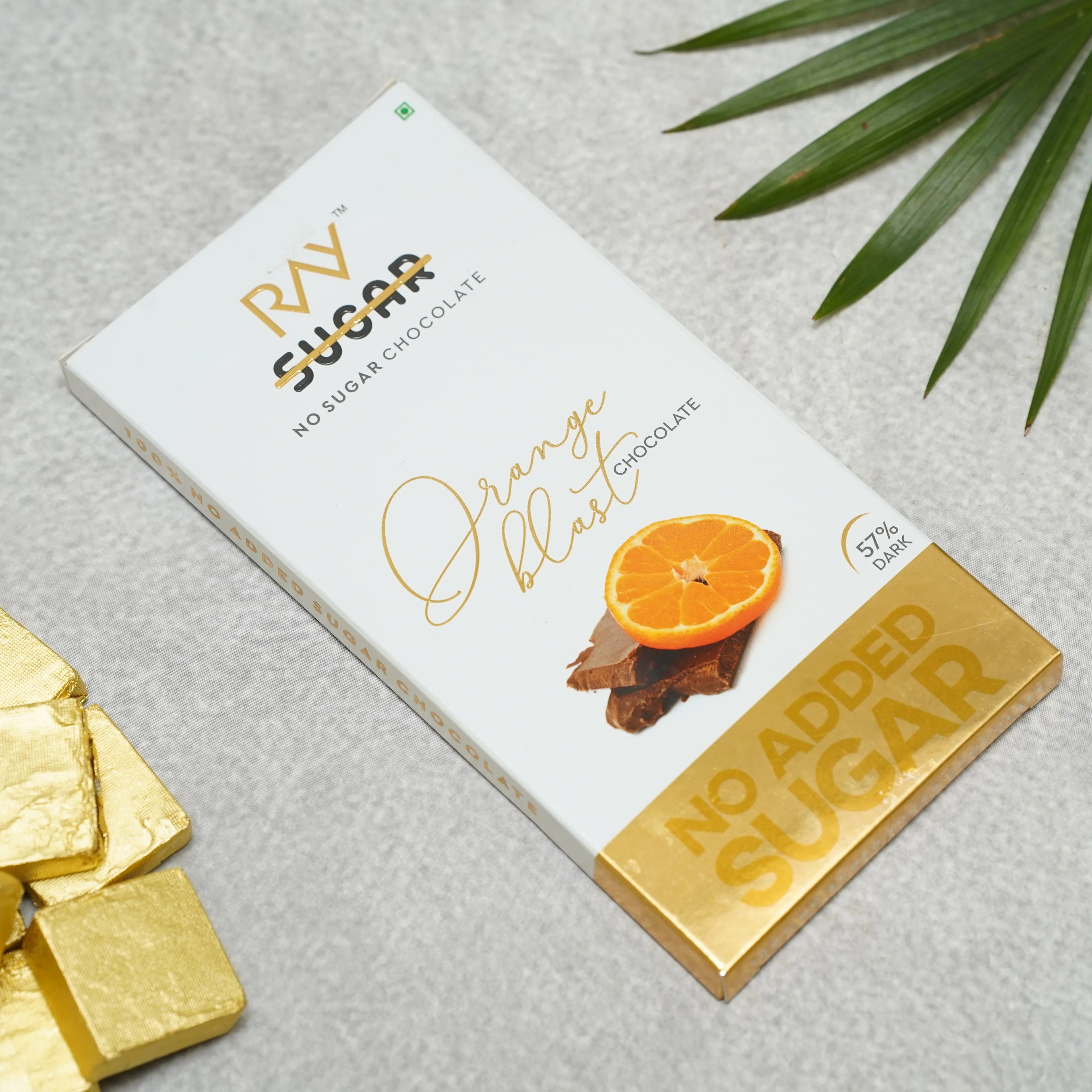 Orange Blast - 57% Dark chocolate - No added Sugar -  90gm