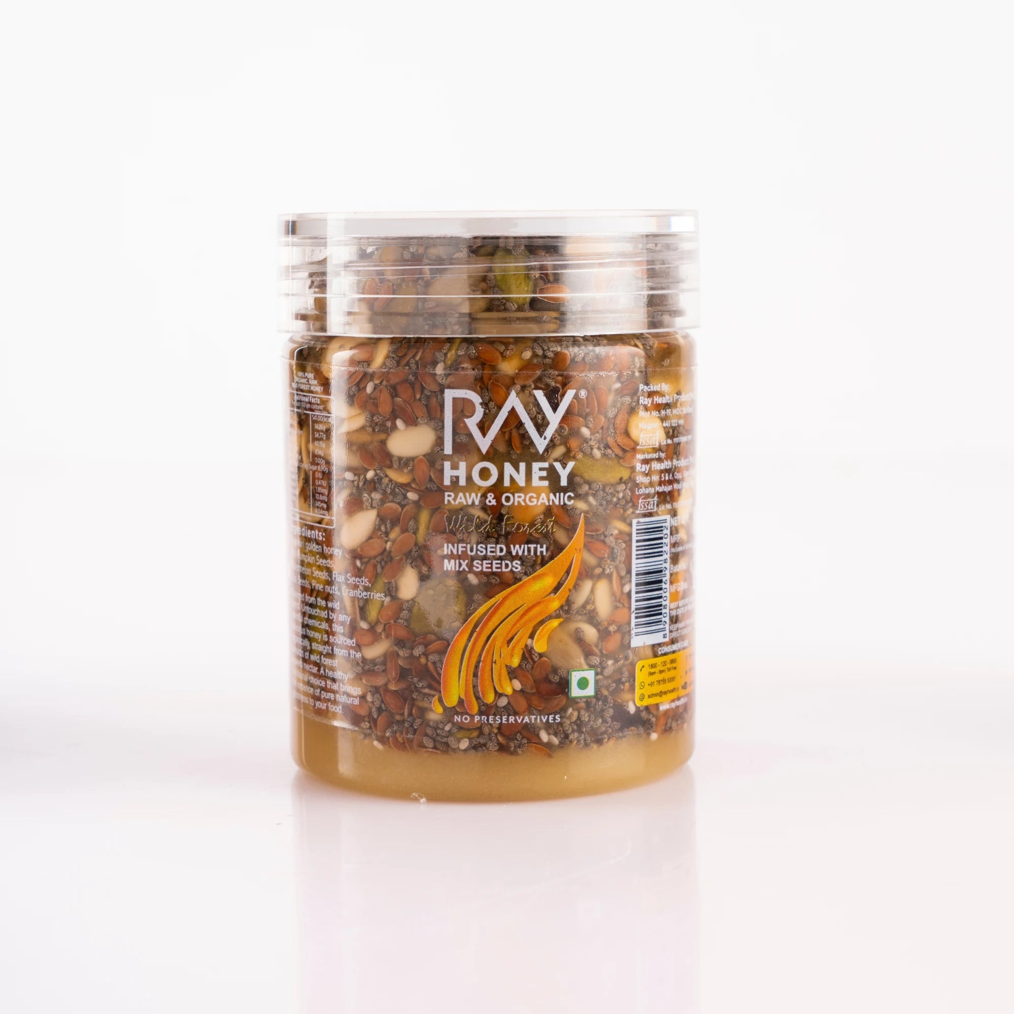 Ray Honey Infused with Mix Seeds - Raw & Organic - 290g