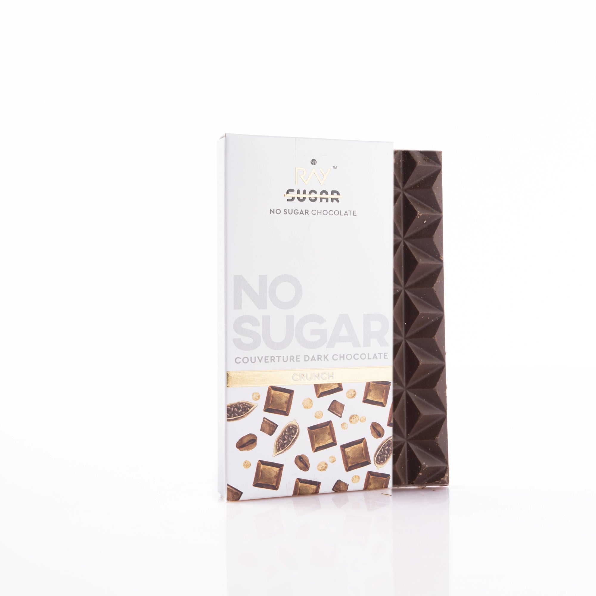 Crunch Couverture Dark Chocolate - 100% No Sugar - 40gm