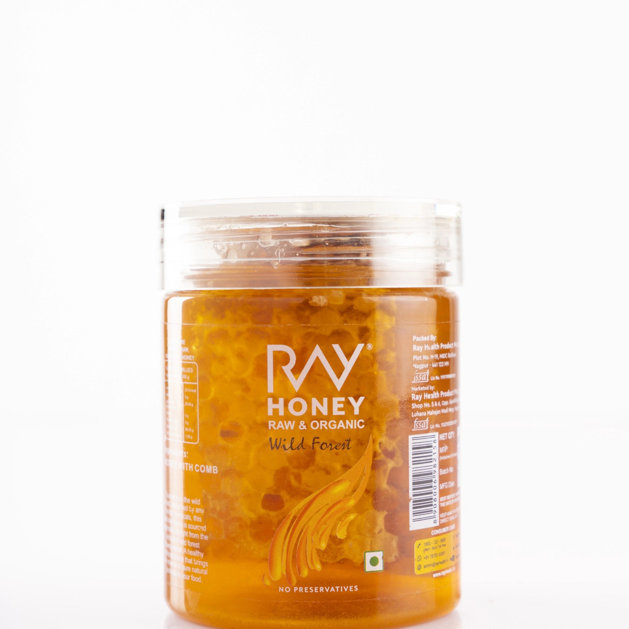 Ray Honey with Comb - Raw & Organic - 290g