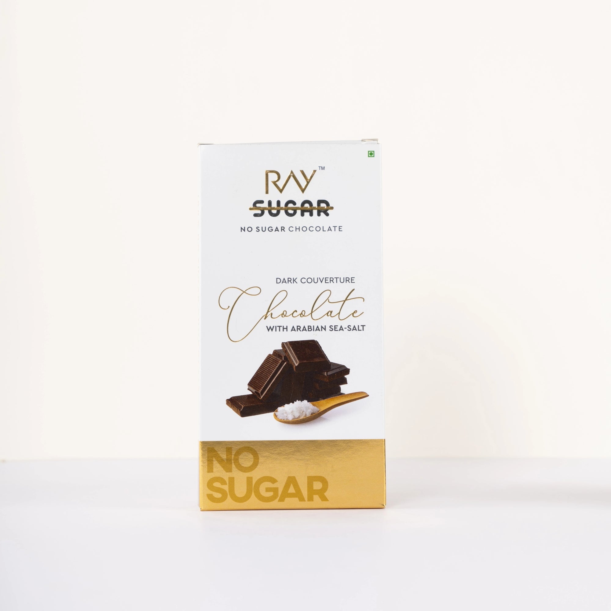 Dark Couverture Chocolate With Arabian Salt - 100% No Sugar - 80gm