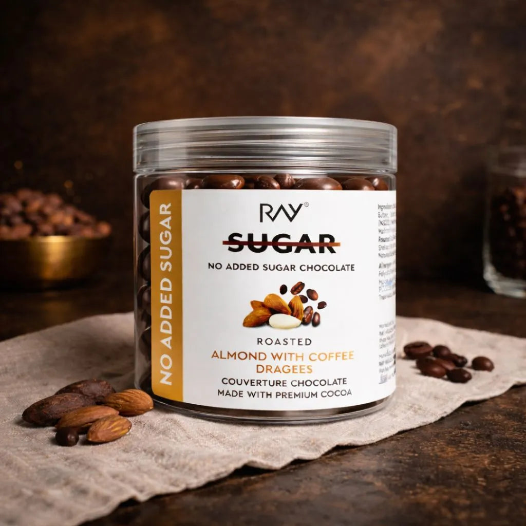 Almond Coffee Chocolate Dragees  - 100% No Sugar - 110gm