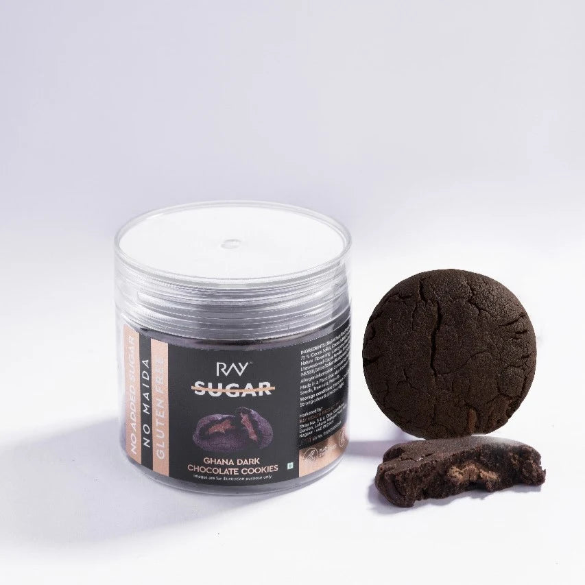 Ghana Dark Cookies - Made with 100% No Maida, No Added Sugar, and Gluten-Free - 140gm