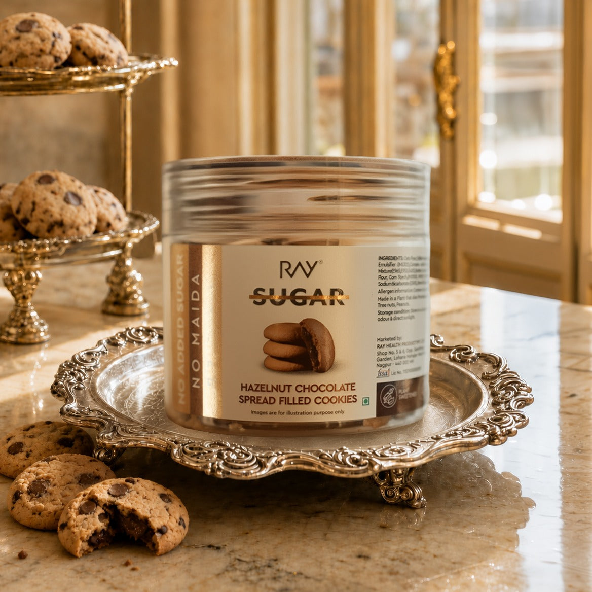 Hazelnut Spread Filled Cookies - Made with 100% No Maida & No Artificial Additives - 160gm