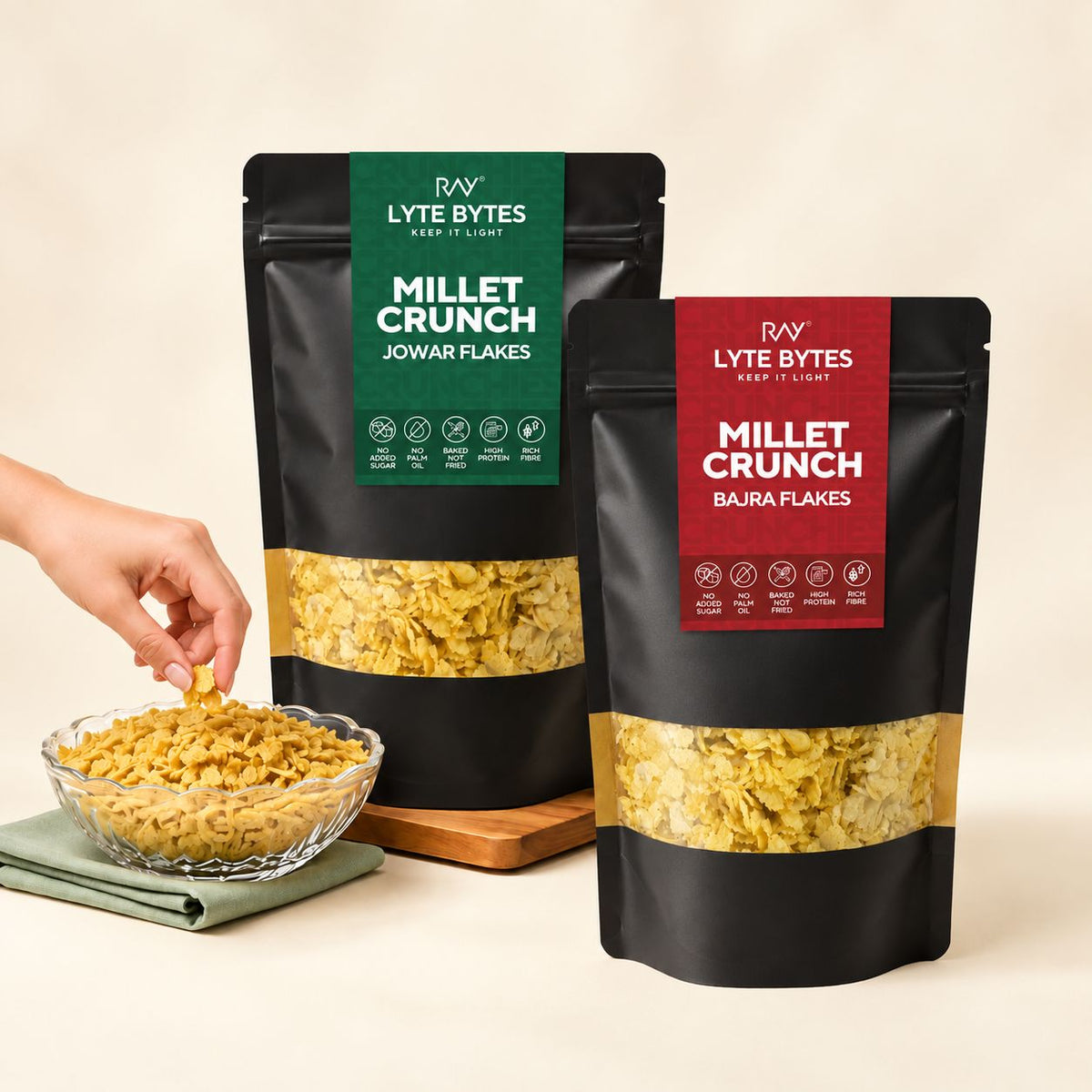 Millet Crunch Combo Pack – Bajra & Jowar Flakes