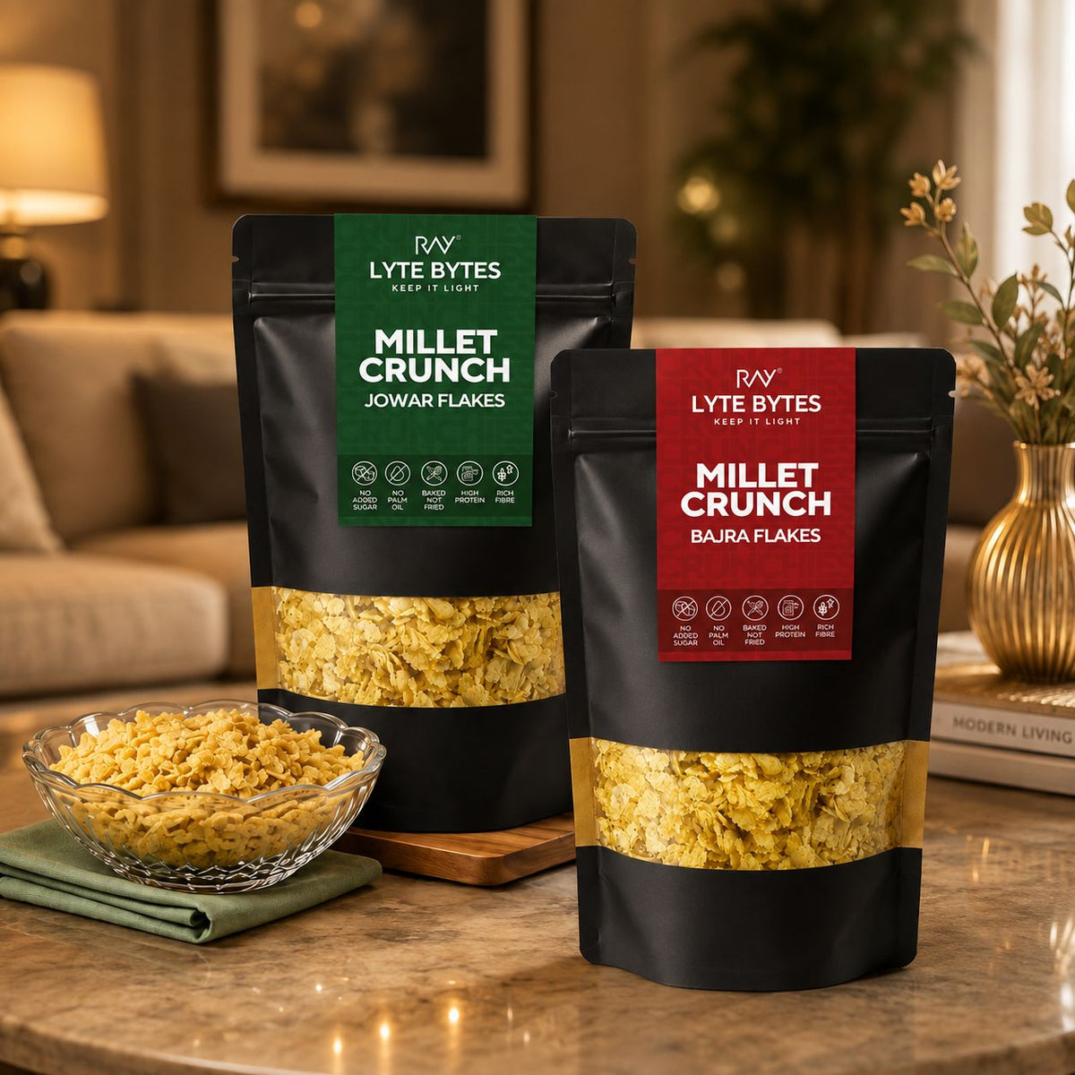 Millet Crunch Combo Pack – Bajra & Jowar Flakes