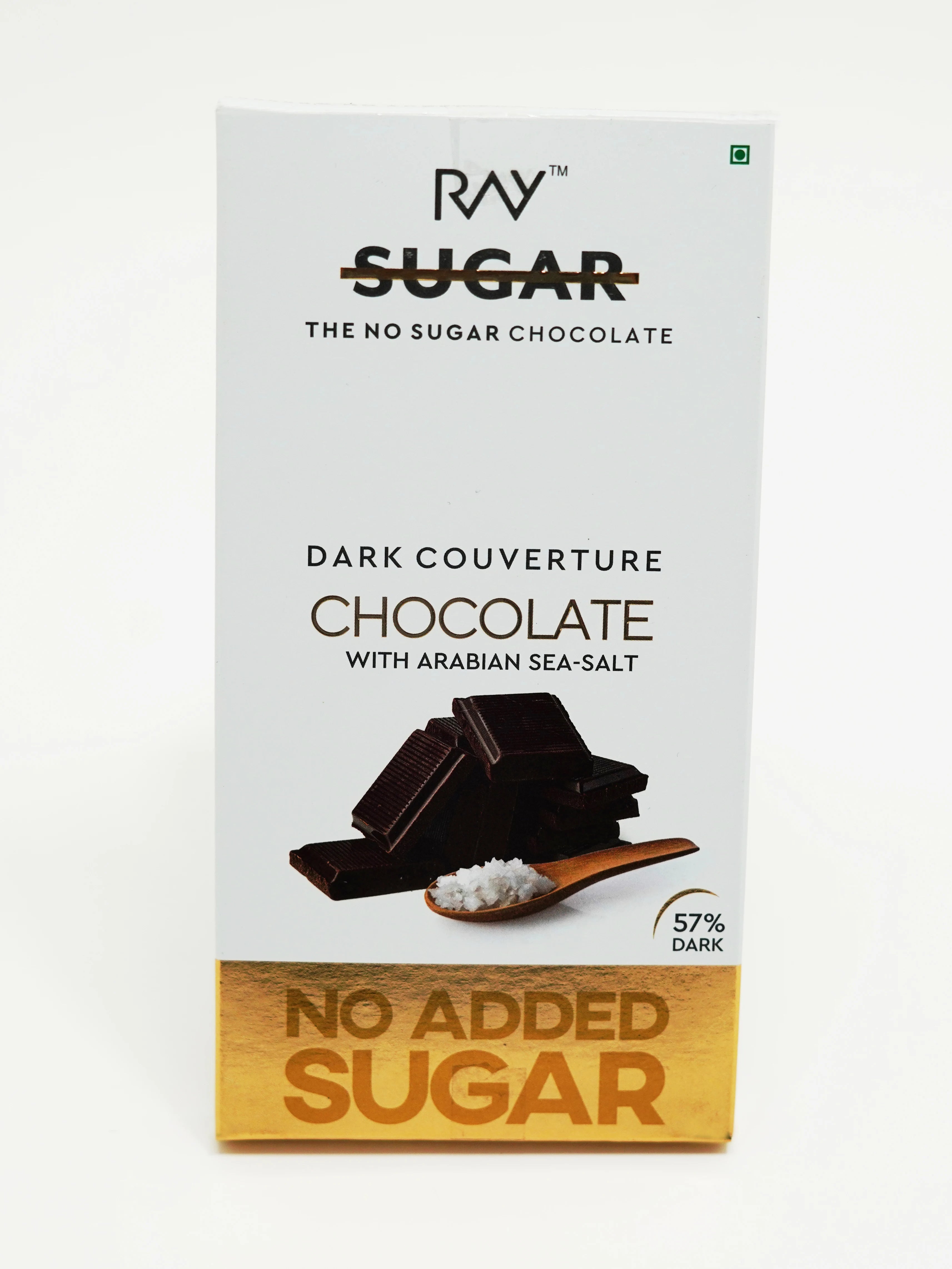 Dark Couverture Chocolate With Arabian Salt - 100% No Sugar - 35gm