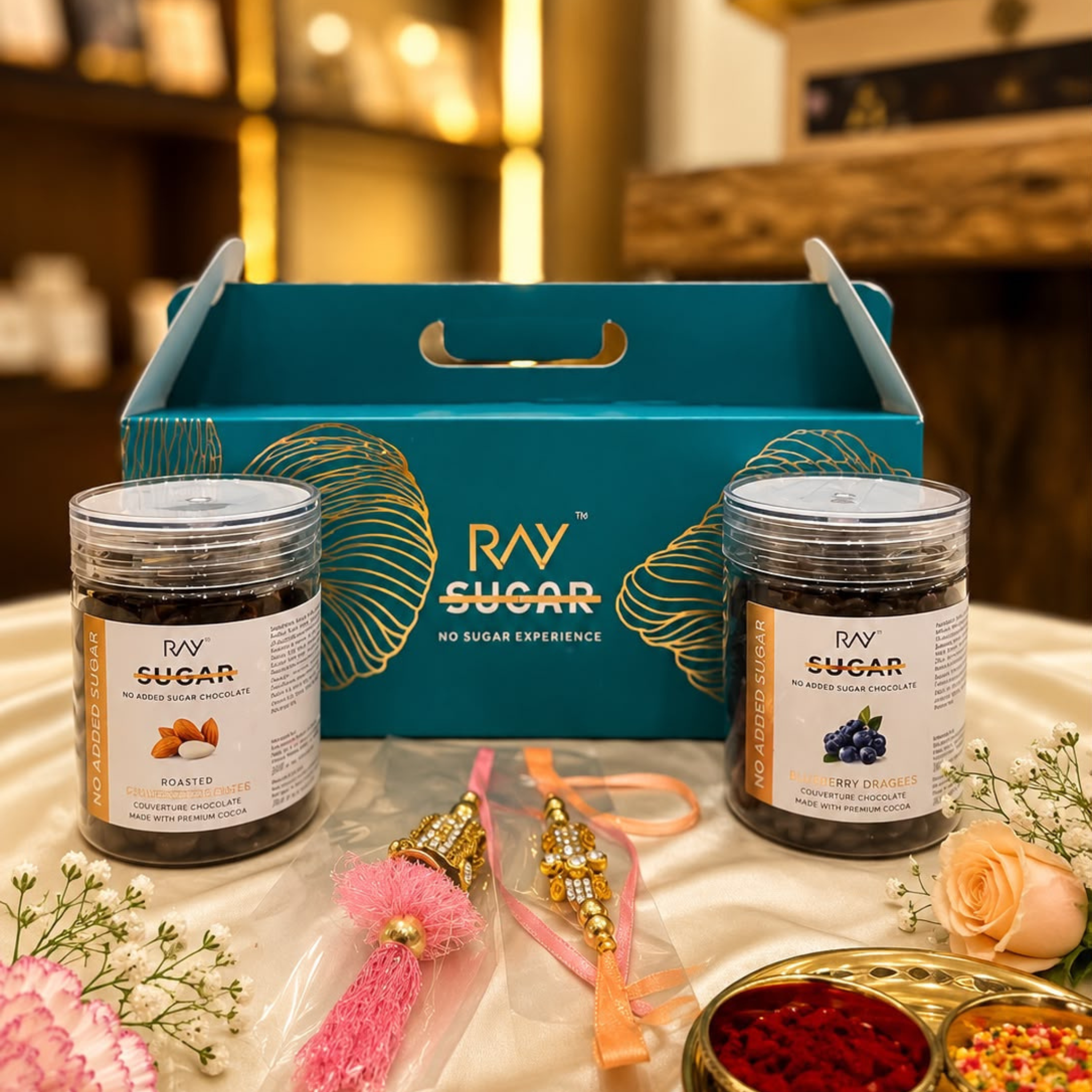 Dragee Delight- No Sugar Rakhi Premium Gift Hamper