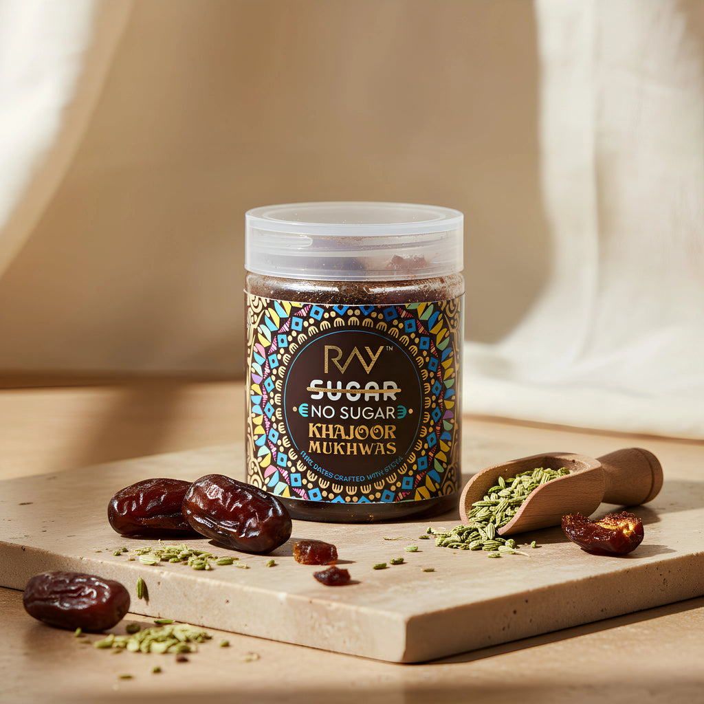 Khajoor Mishran Mukhwaas - 100% No Added Sugar Mouth Freshener - Made with Pure Dates & Sweetened with Stevia - 120gm