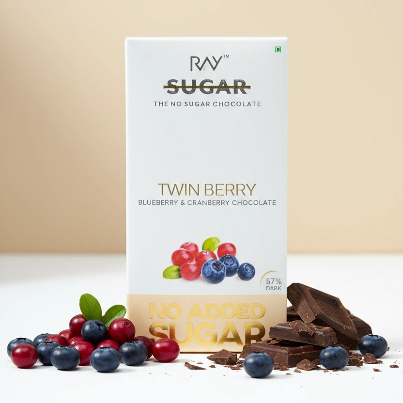 Twin Berry Chocolate Couverture- 100% Vegan - No Sugar - 90gm