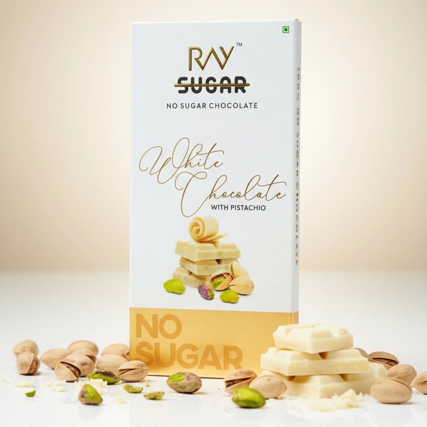White Chocolate Pistachio - 100% No sugar - 80gm