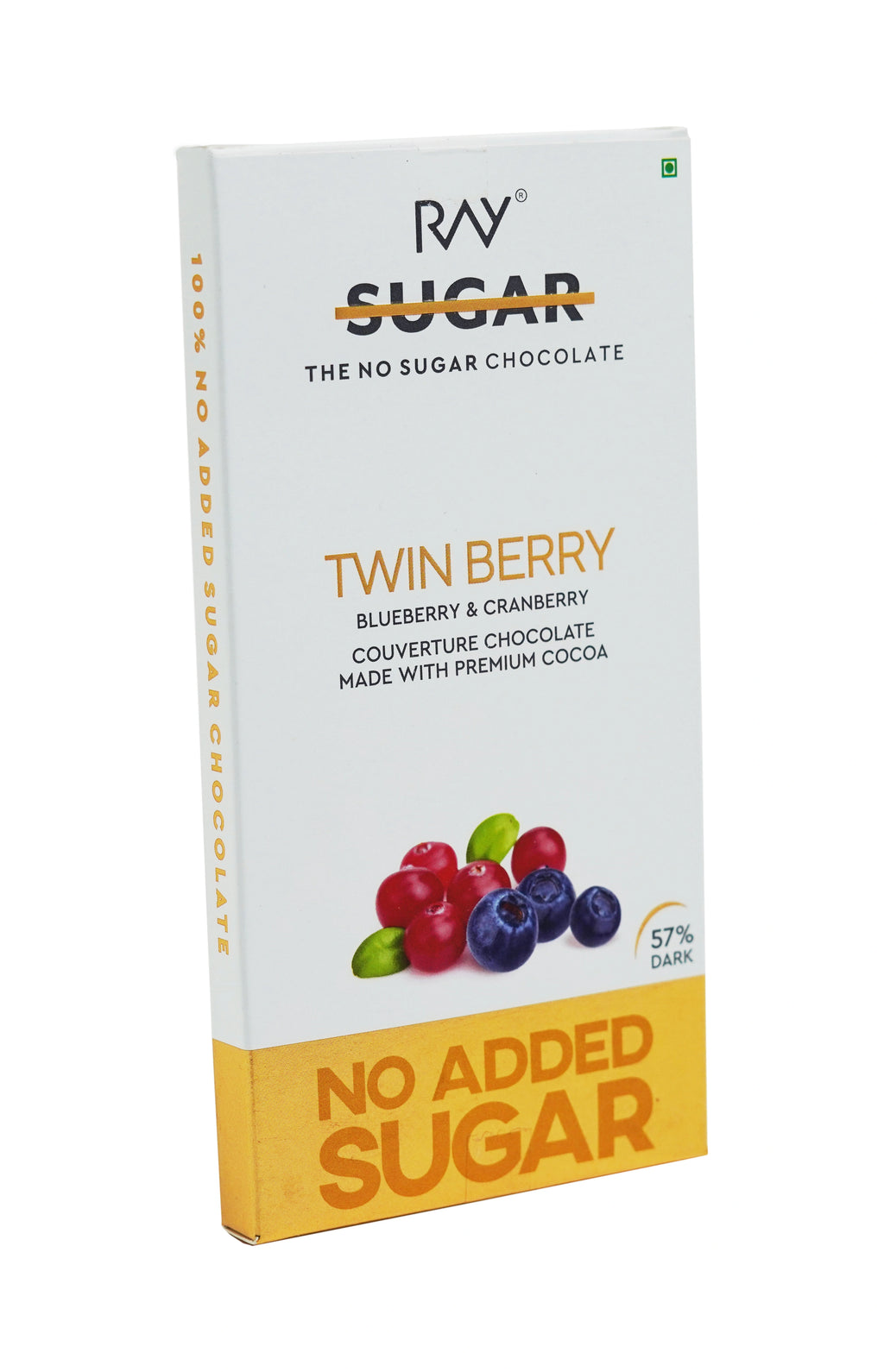Twin Berry Chocolate Couverture- 100% Vegan - No Added  Sugar - 90gm