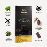 Ray No Sugar - 72% Dark Couverture Chocolate | 100% Sugar-Free Chocolate - Sweetened with Stevia Extract, Rich in Antioxidants (Couverture - 72% Cocoa, Pack of 1x80g) - Image 3