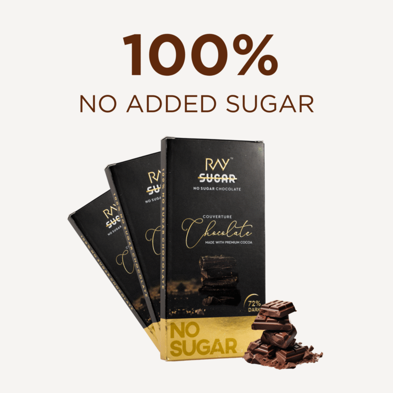 Ray No Sugar - 72% Dark Couverture Chocolate | 100% Sugar-Free Chocolate - Sweetened with Stevia Extract, Rich in Antioxidants (Couverture - 72% Cocoa, Pack of 1x80g) - Image 4