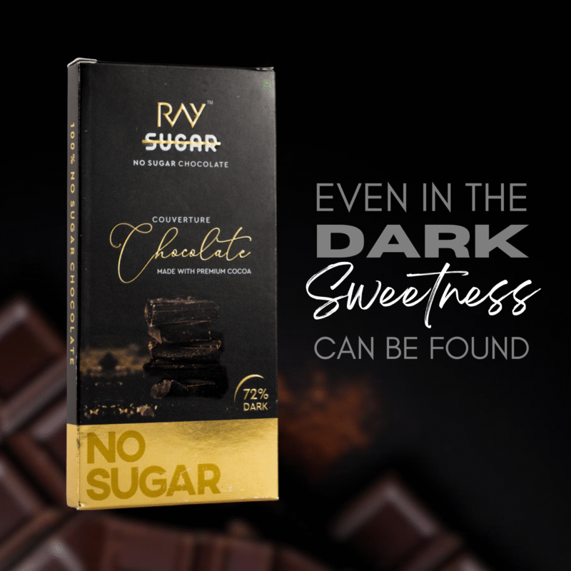 Ray No Sugar - 72% Dark Couverture Chocolate | 100% Sugar-Free Chocolate - Sweetened with Stevia Extract, Rich in Antioxidants (Couverture - 72% Cocoa, Pack of 1x80g) - Image 6